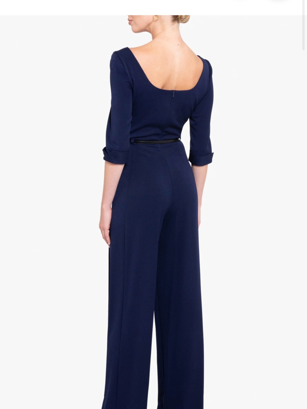 Black Halo Jackie-O 3/4 sleeve jumpsuit (navy, size 4) - Picture 5 of 16